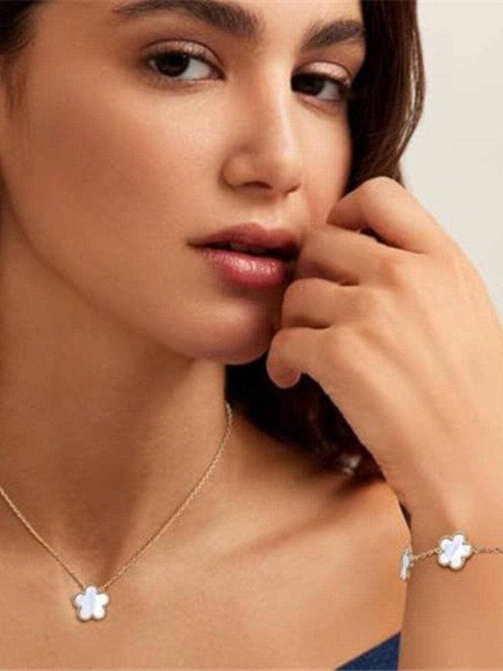 Gold Necklaces Bracelets Earring Set - 18K Gold Plated Flower Bracelet - Picture 3 of 7